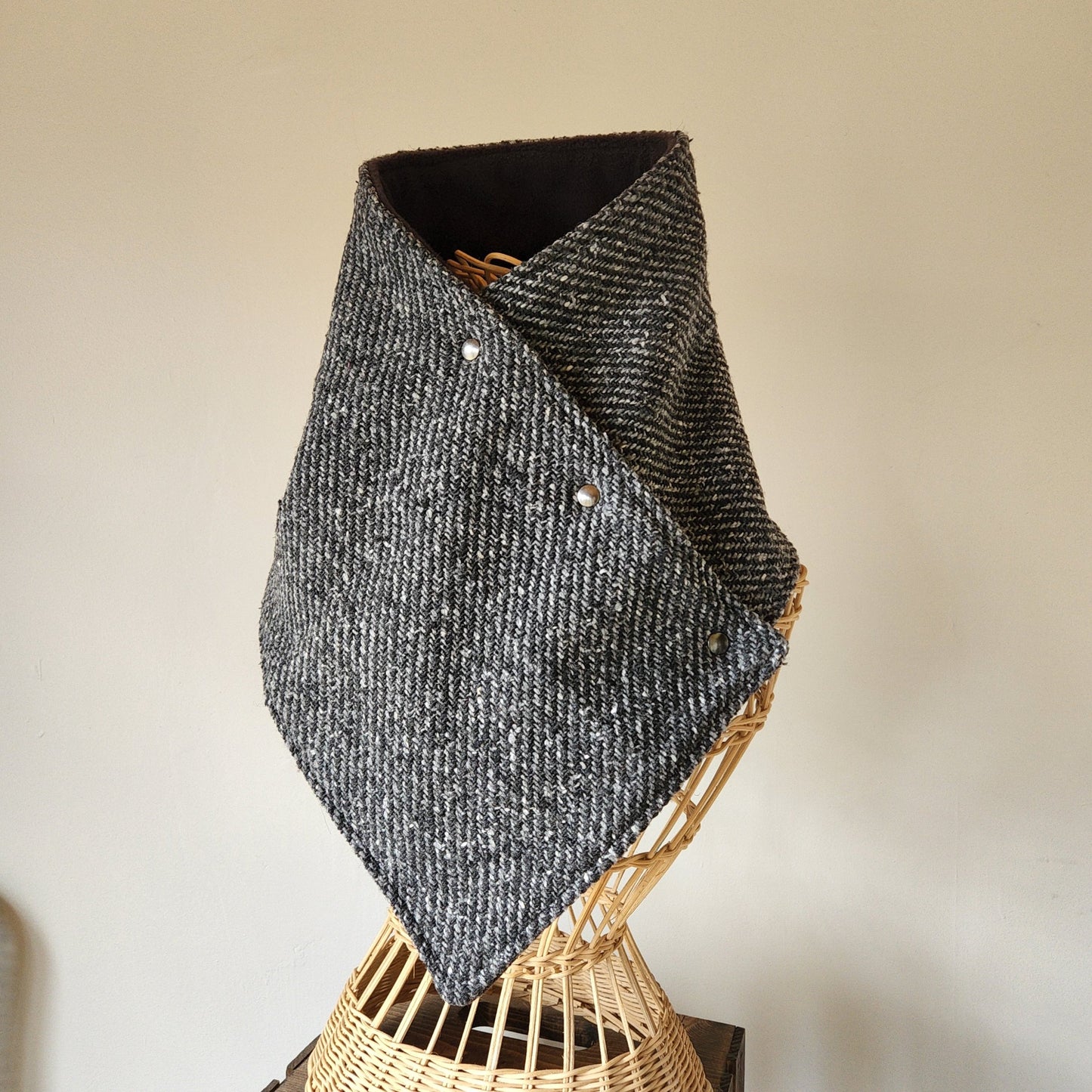 Snap Cowl-Woven Charcoal