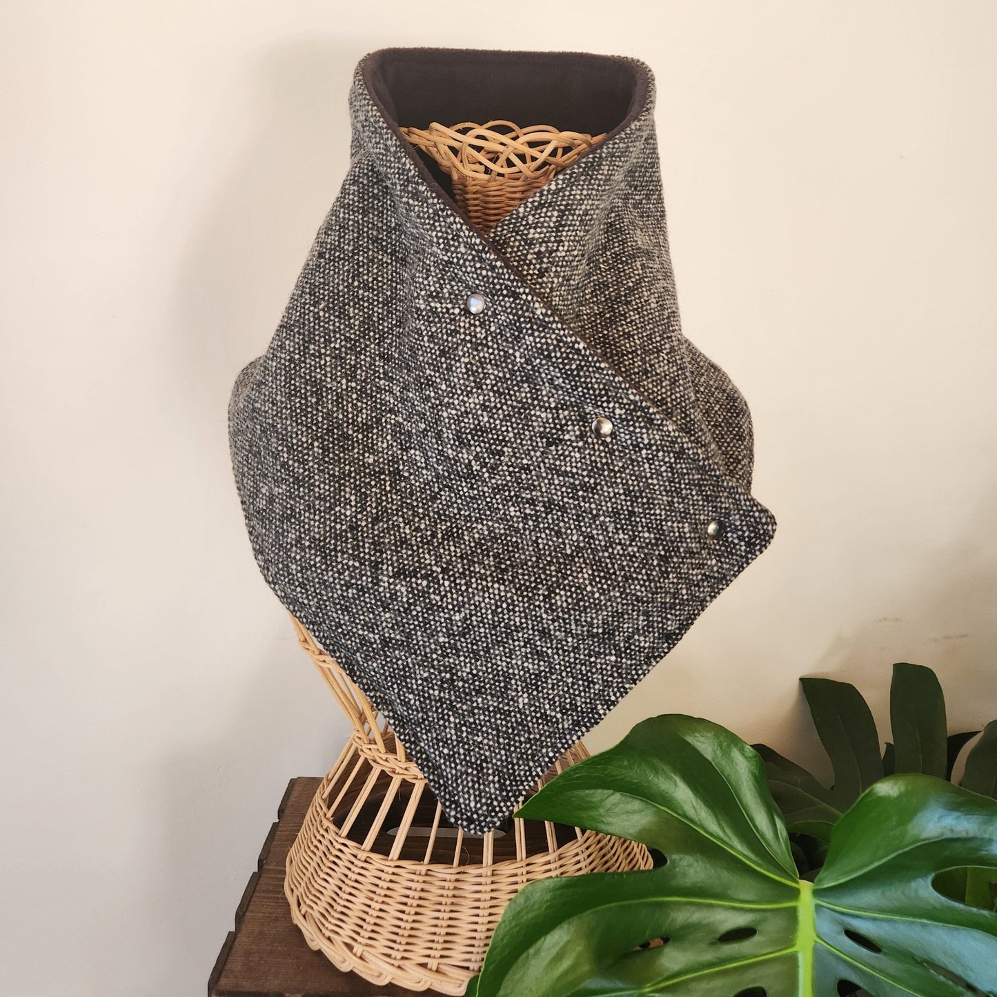 Snap Cowl-Charcoal Woven