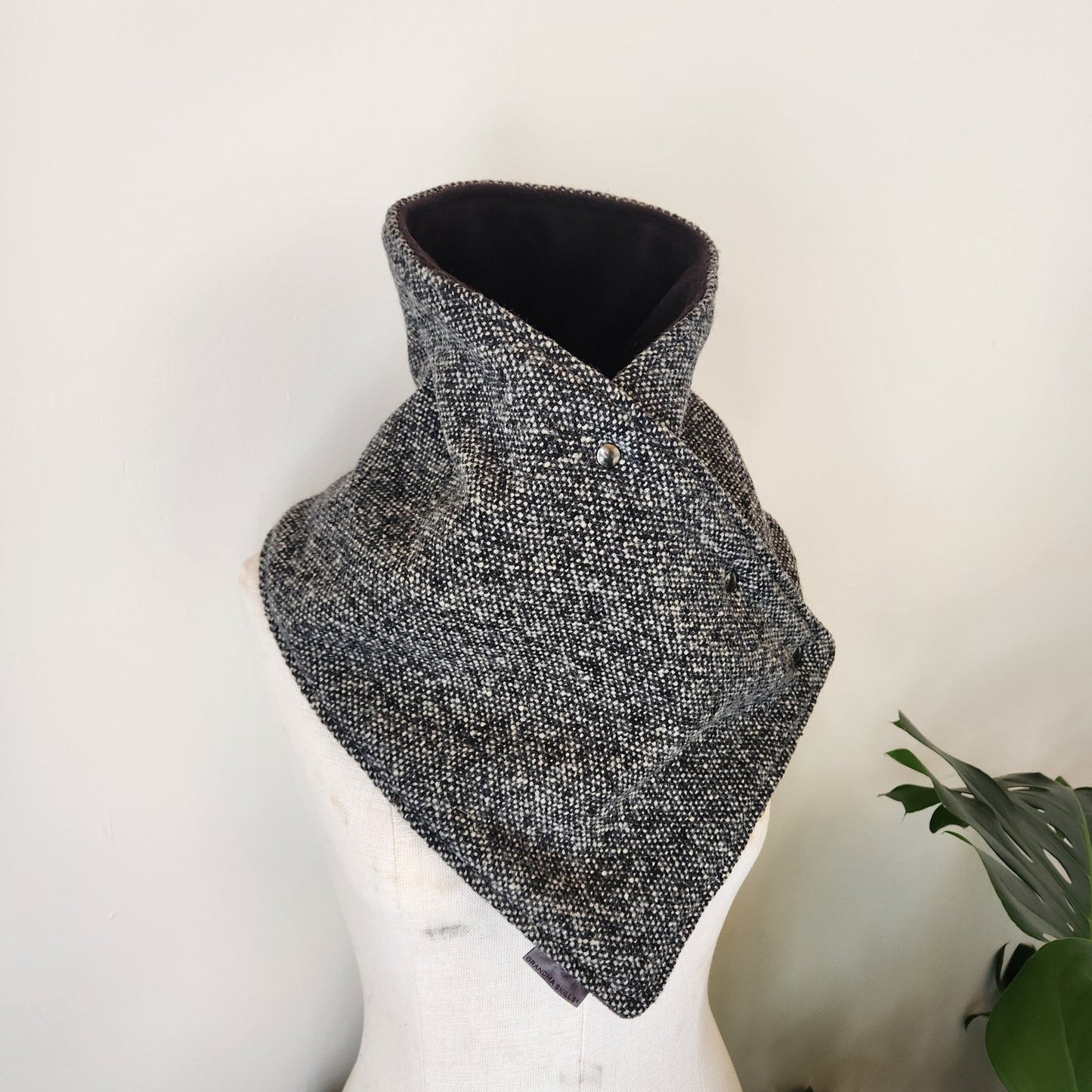 Snap Cowl-Charcoal Woven