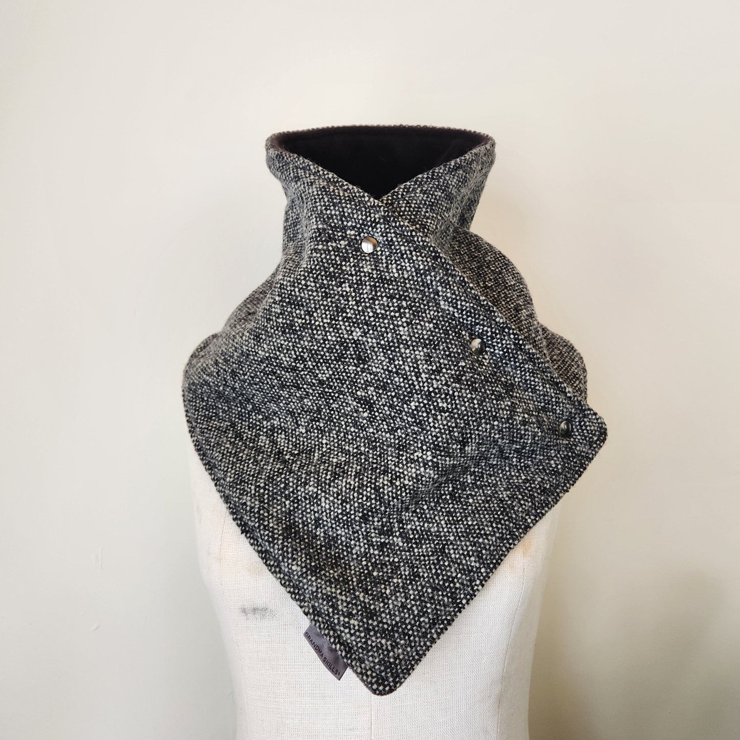 Snap Cowl-Charcoal Woven