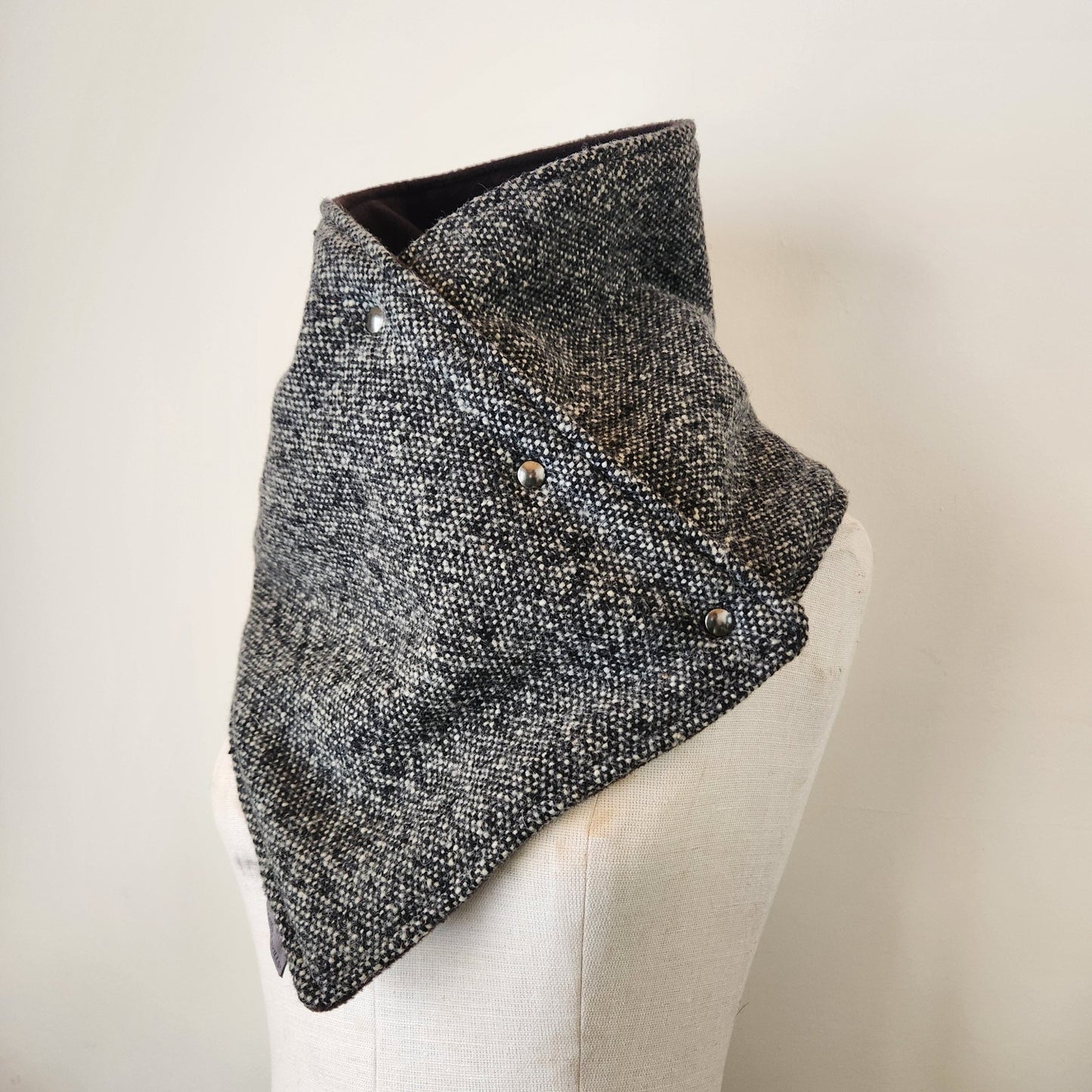 Snap Cowl-Charcoal Woven