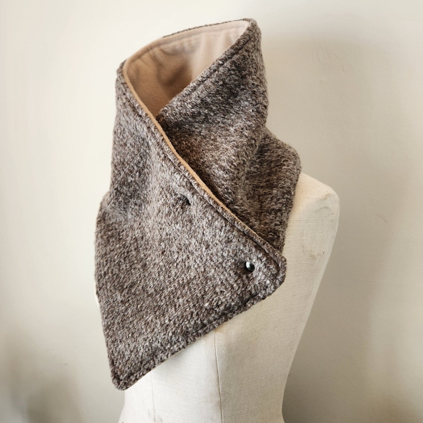 Snap Cowl-Mocha Sweater