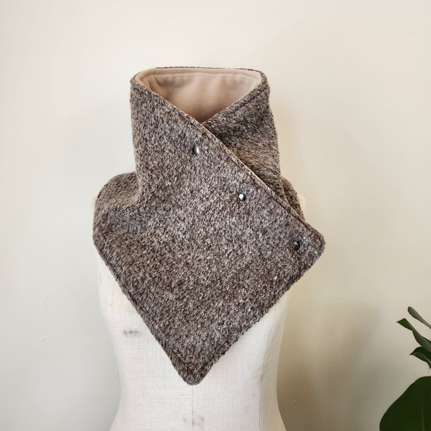 Snap Cowl-Mocha Sweater