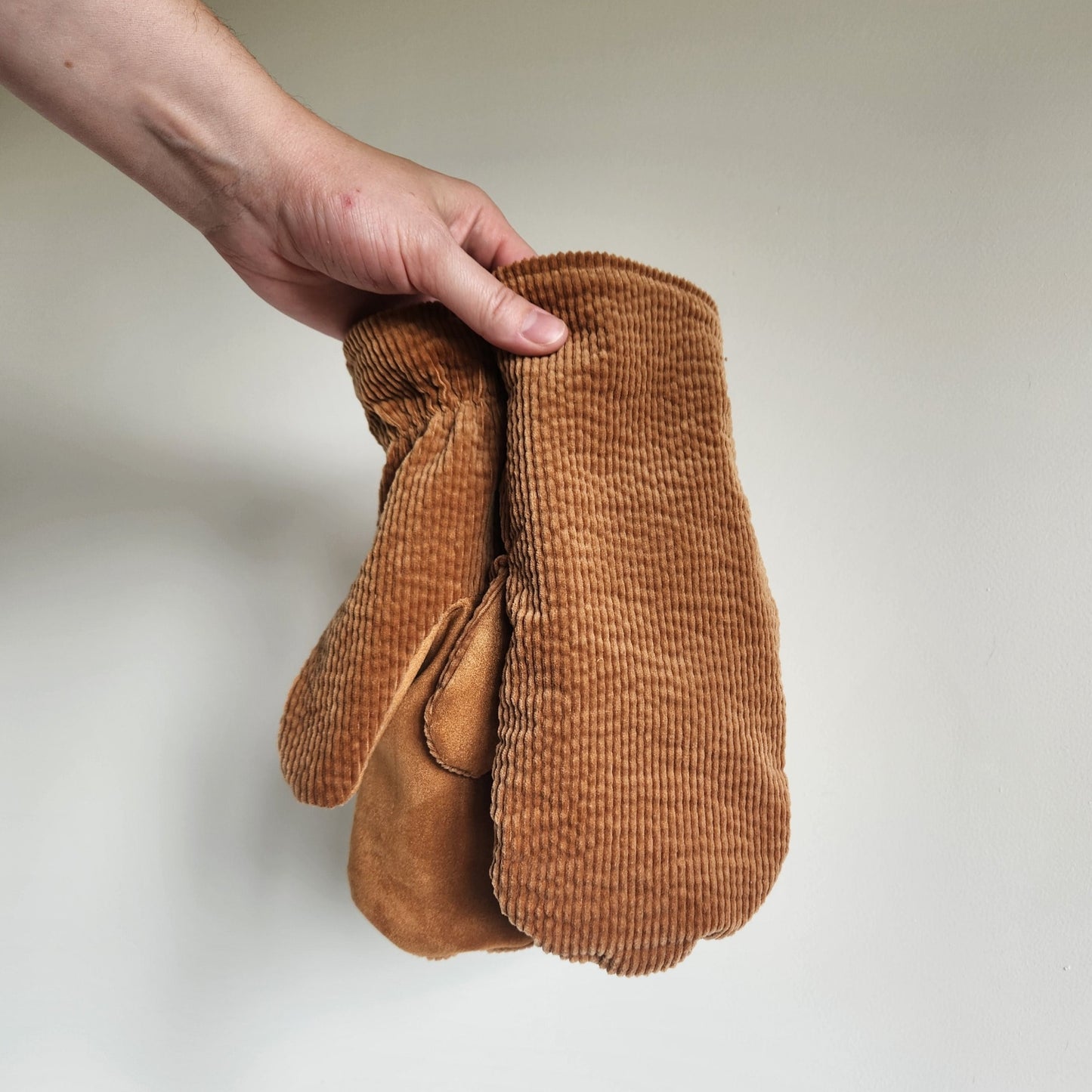 Corduroy Mittens Camel
