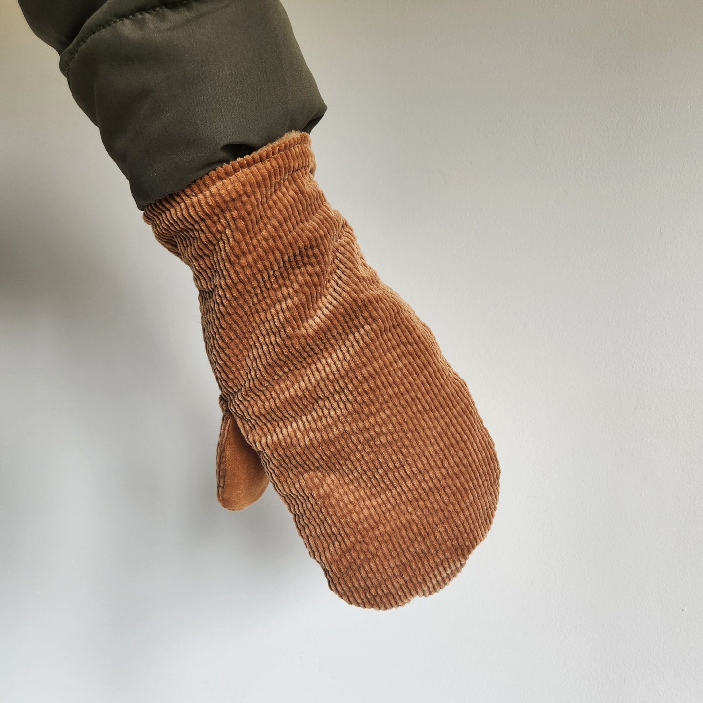 Corduroy Mittens Camel
