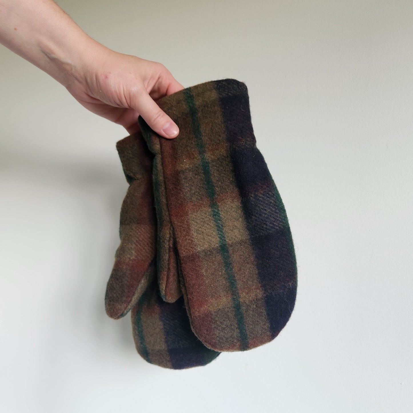 Wool Mittens Northwoods Plaid-Large