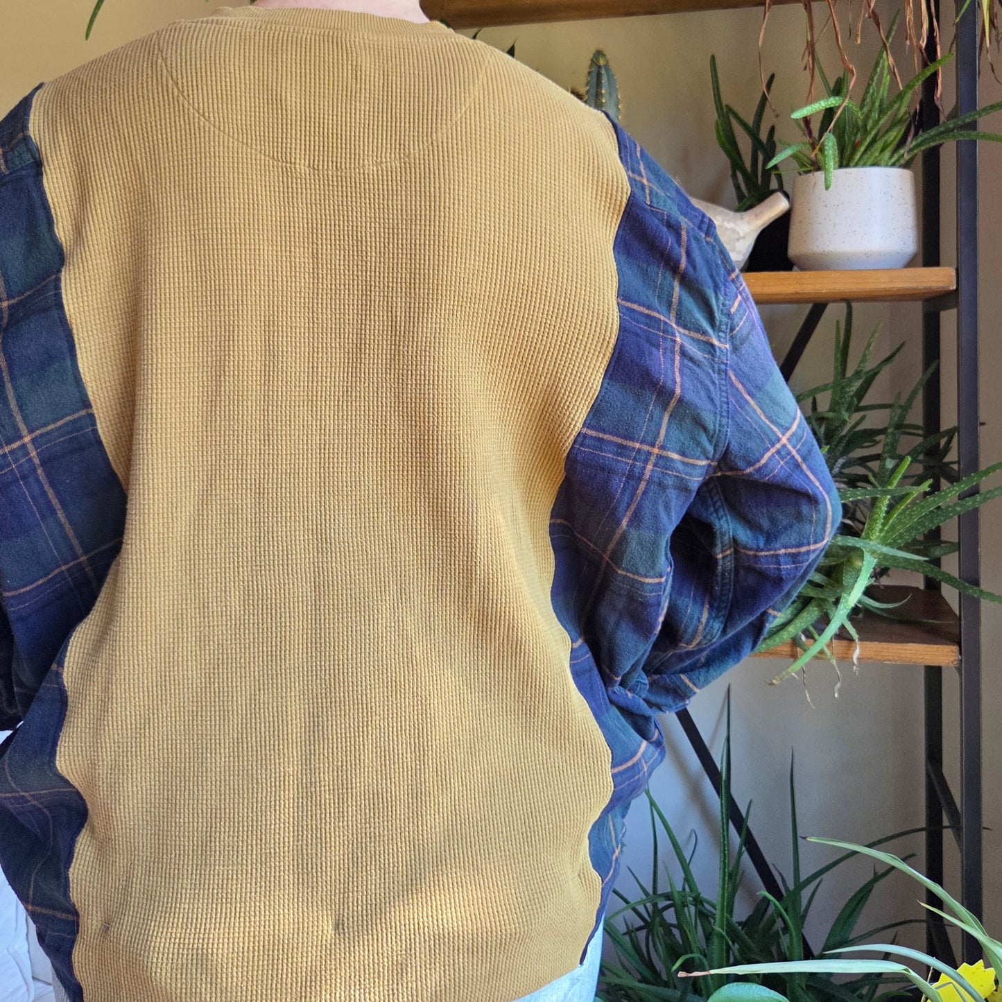 Bonfire Bestie Shirt - Plaid + Mustard Thermal