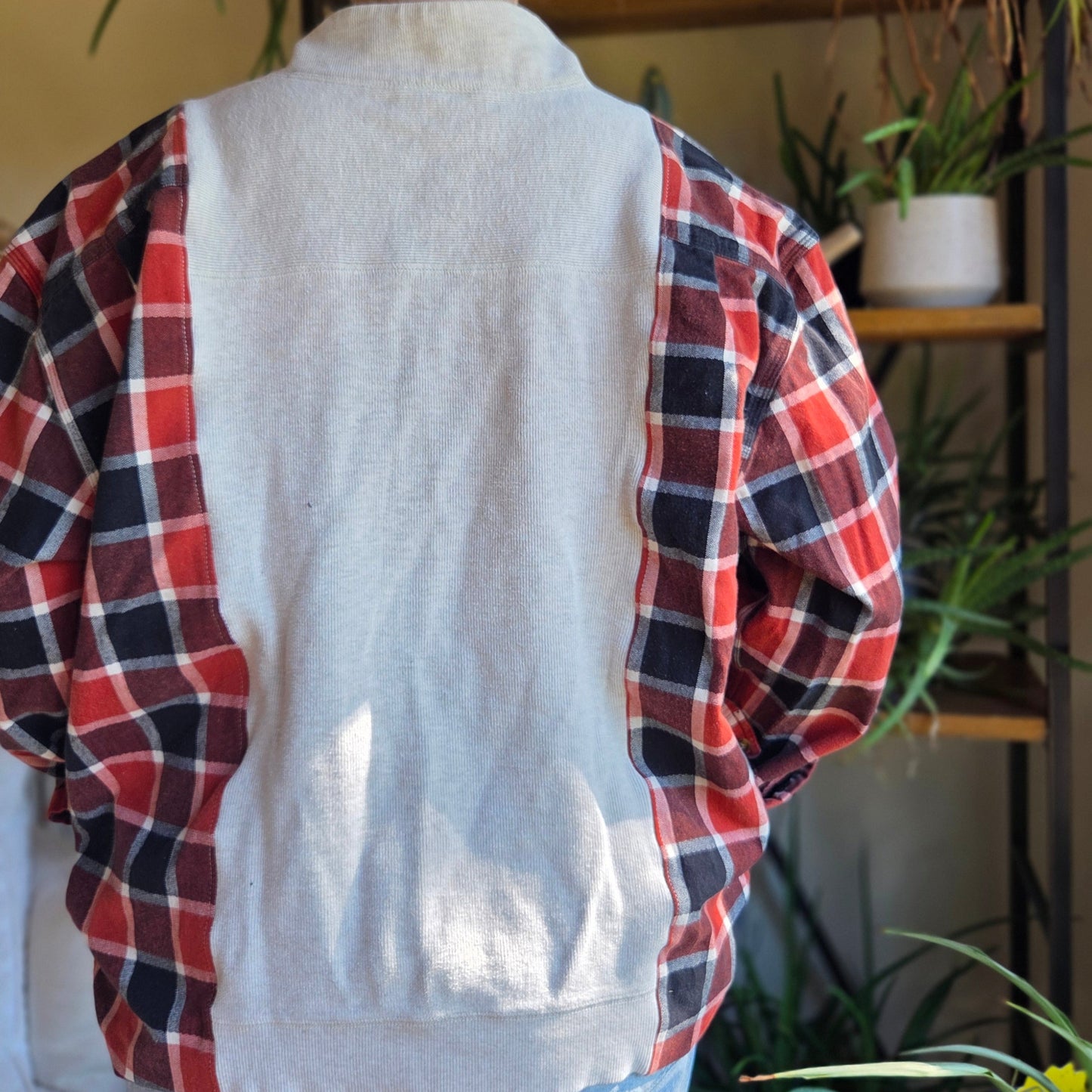 Bonfire Bestie Shirt - Carhart Flannel + Cream Sweater