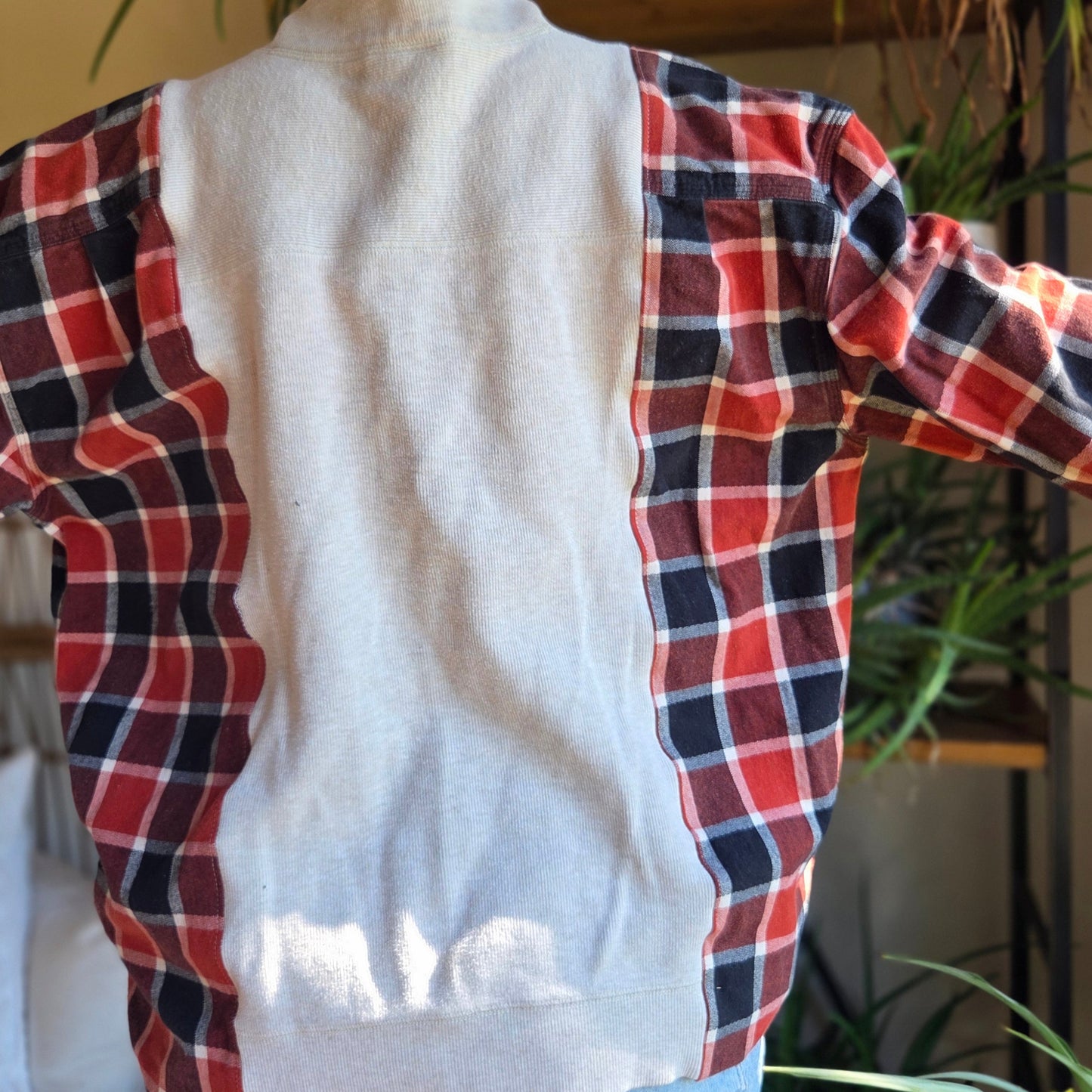 Bonfire Bestie Shirt - Carhart Flannel + Cream Sweater