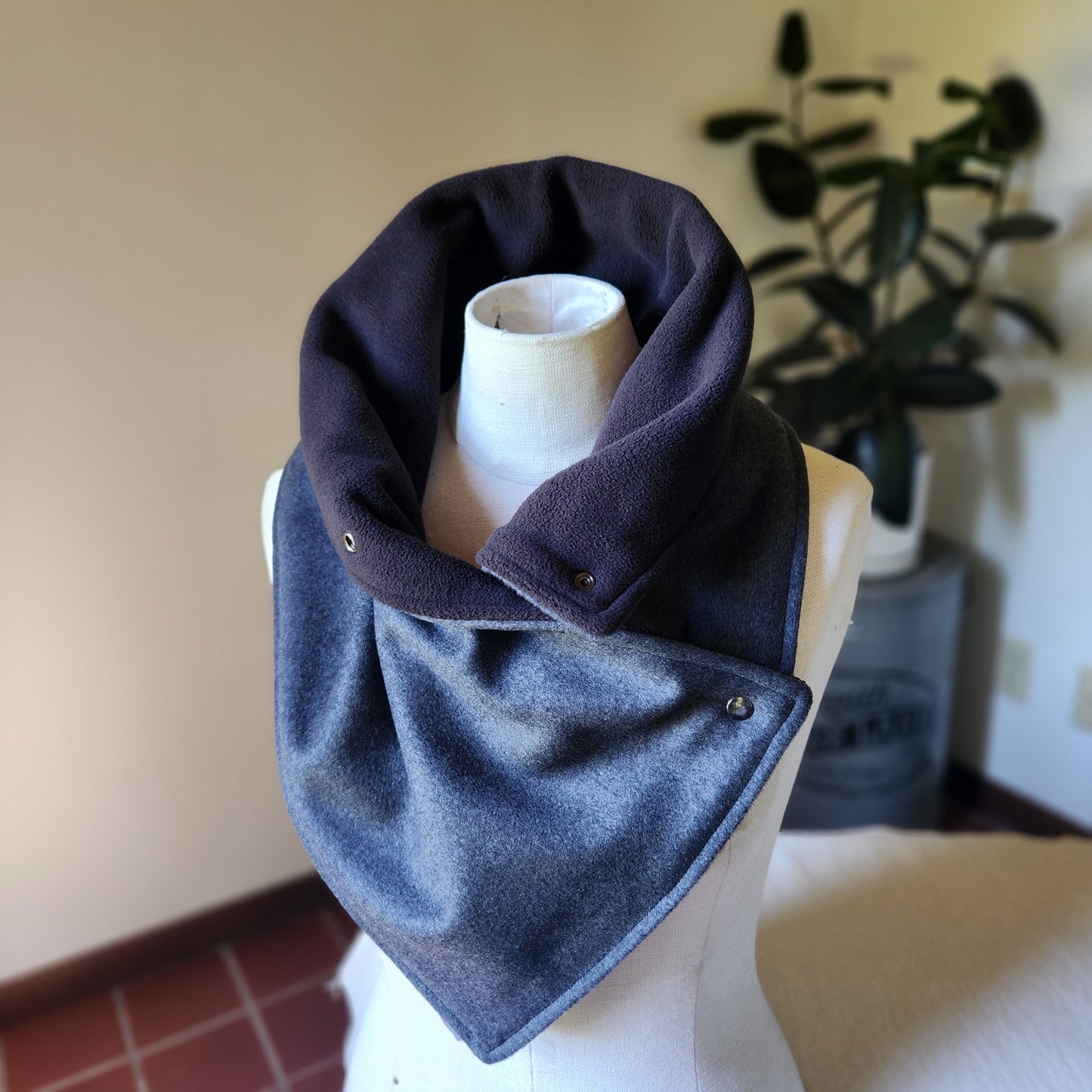 Snap Cowl-Charcoal