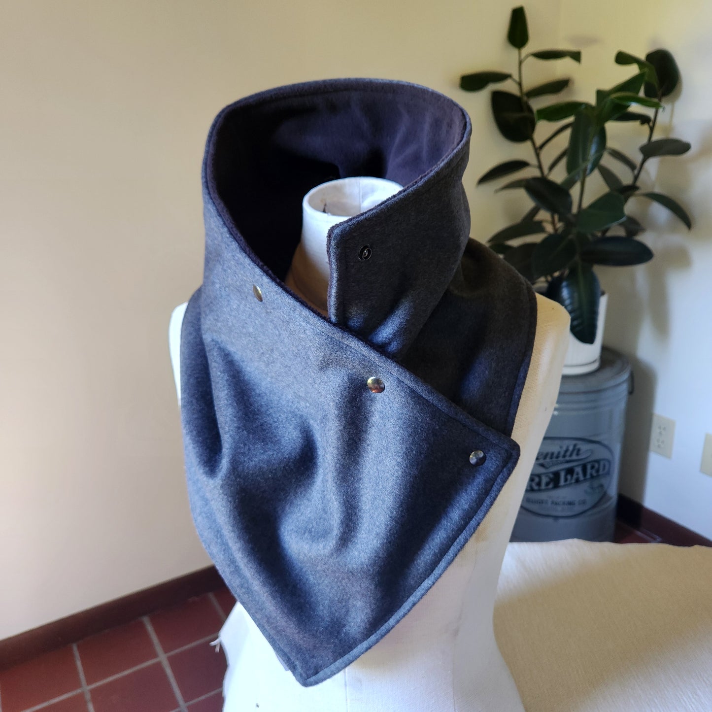 Snap Cowl-Charcoal