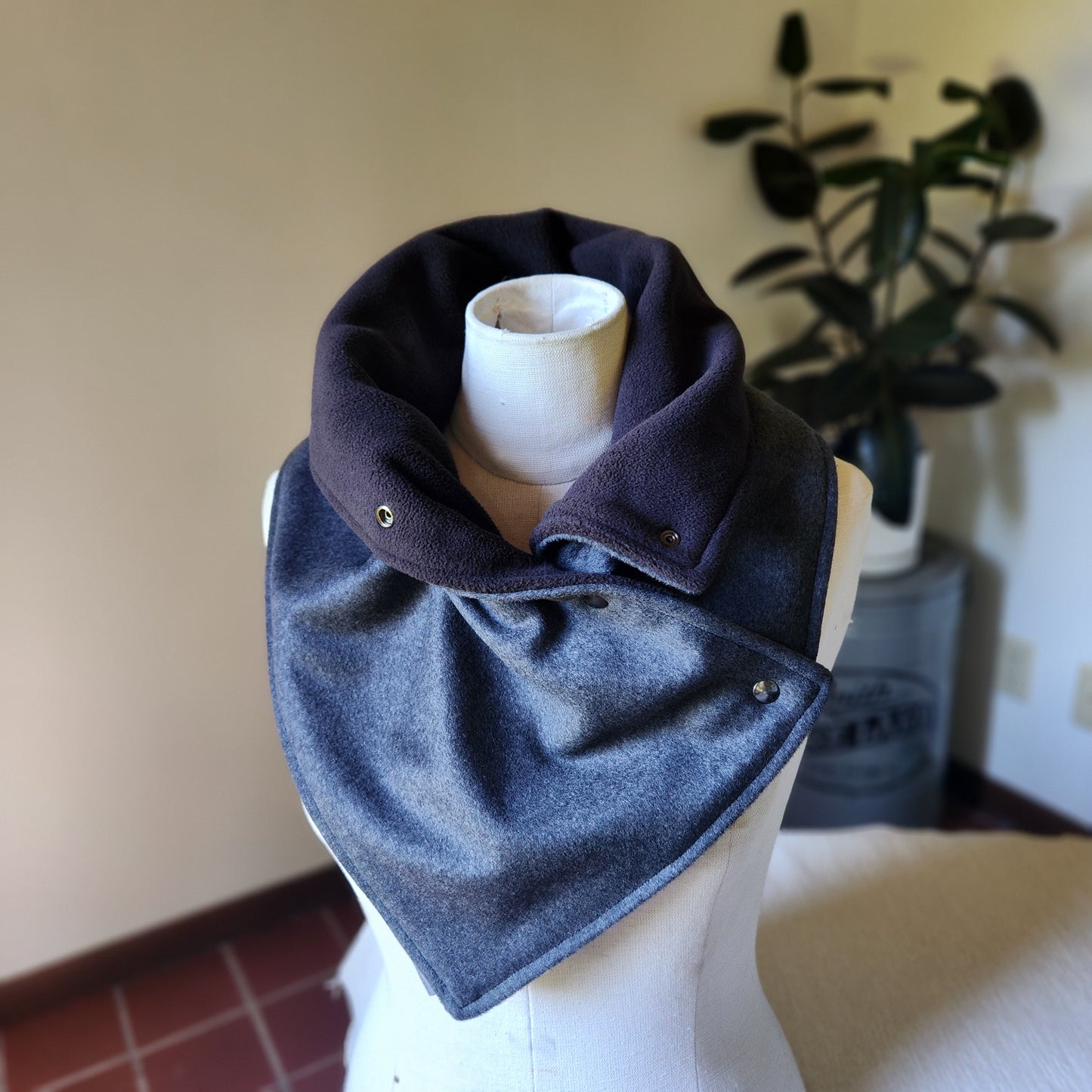Snap Cowl-Charcoal