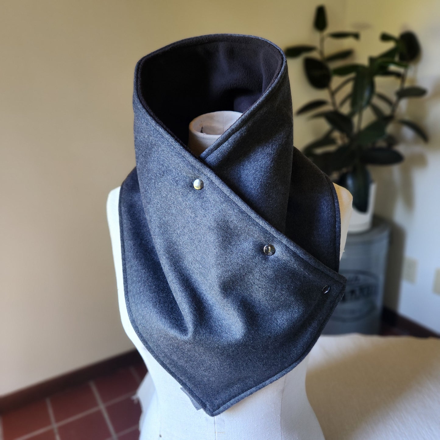 Snap Cowl-Charcoal