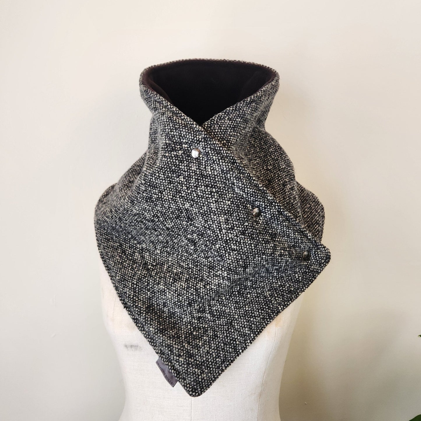 Snap Cowl-Charcoal Woven