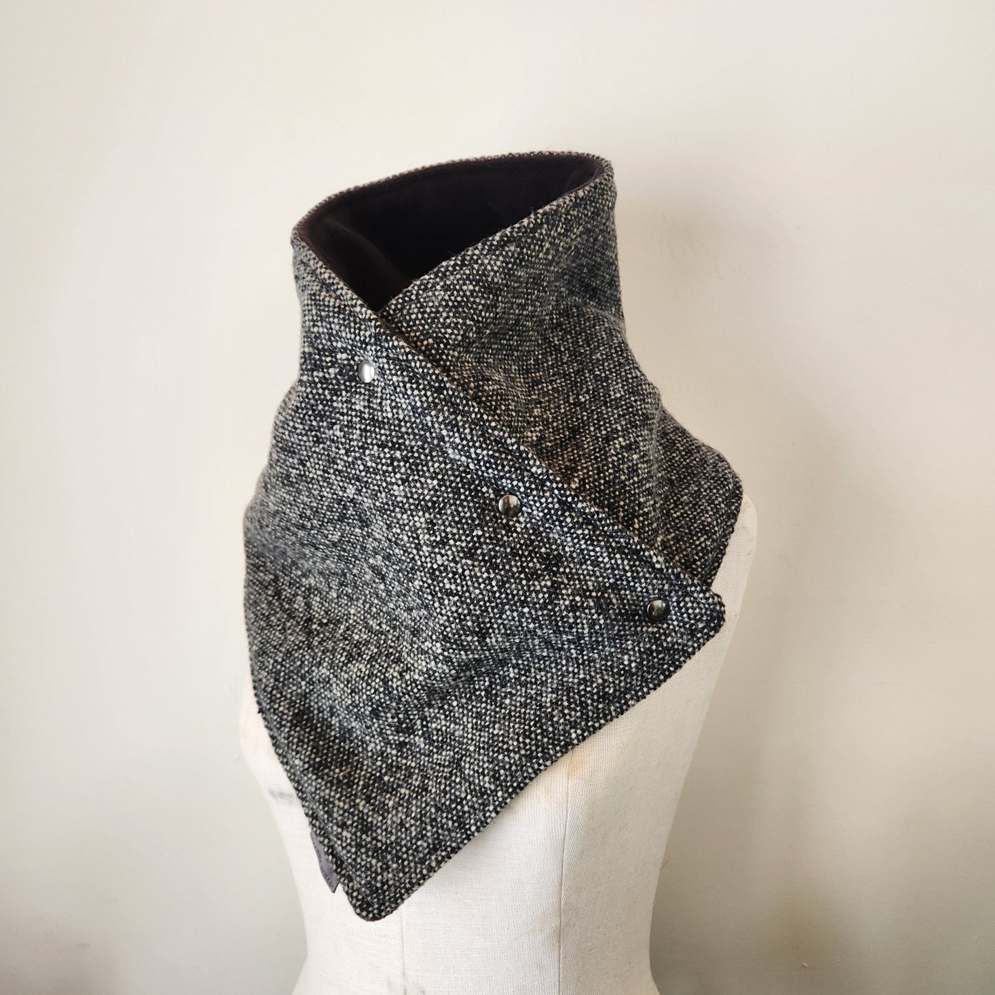 Snap Cowl-Charcoal Woven