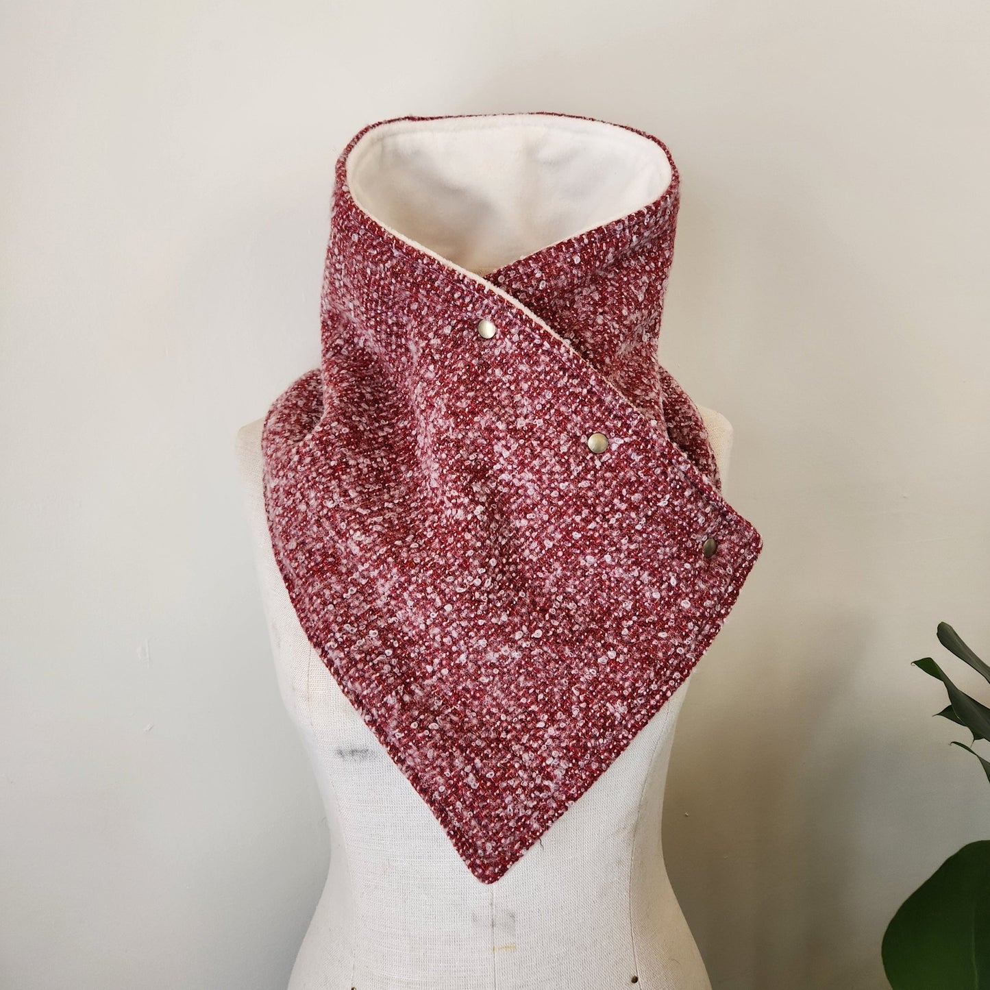 Snap Cowl-Cherry Sweater