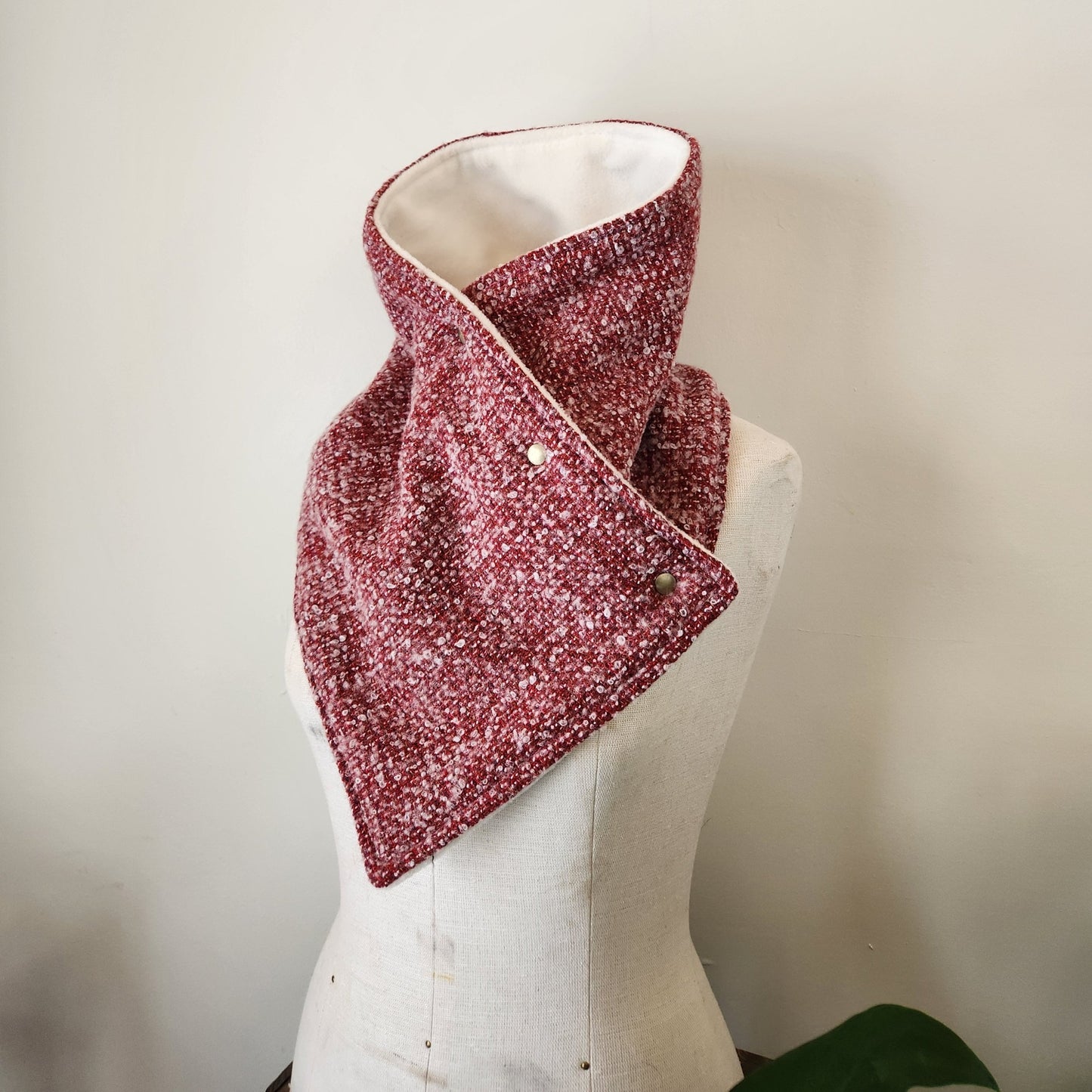 Snap Cowl-Cherry Sweater