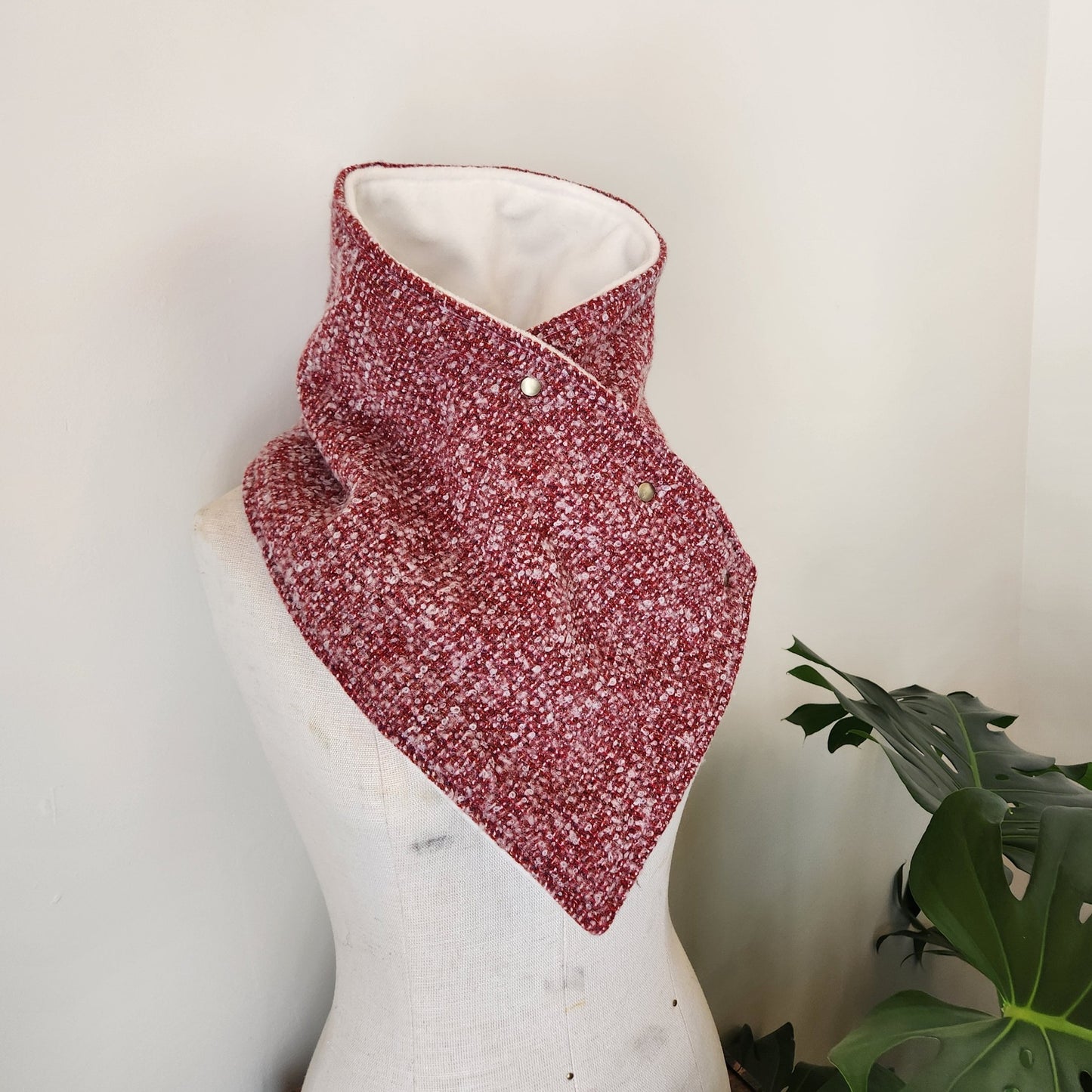 Snap Cowl-Cherry Sweater