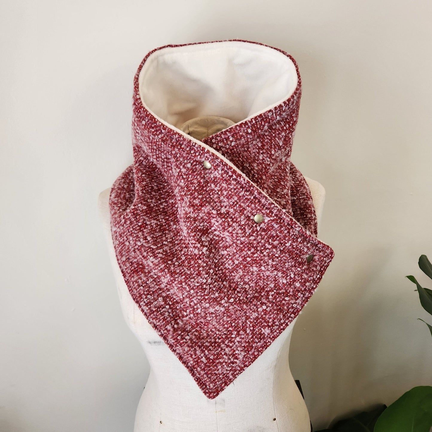 Snap Cowl-Cherry Sweater