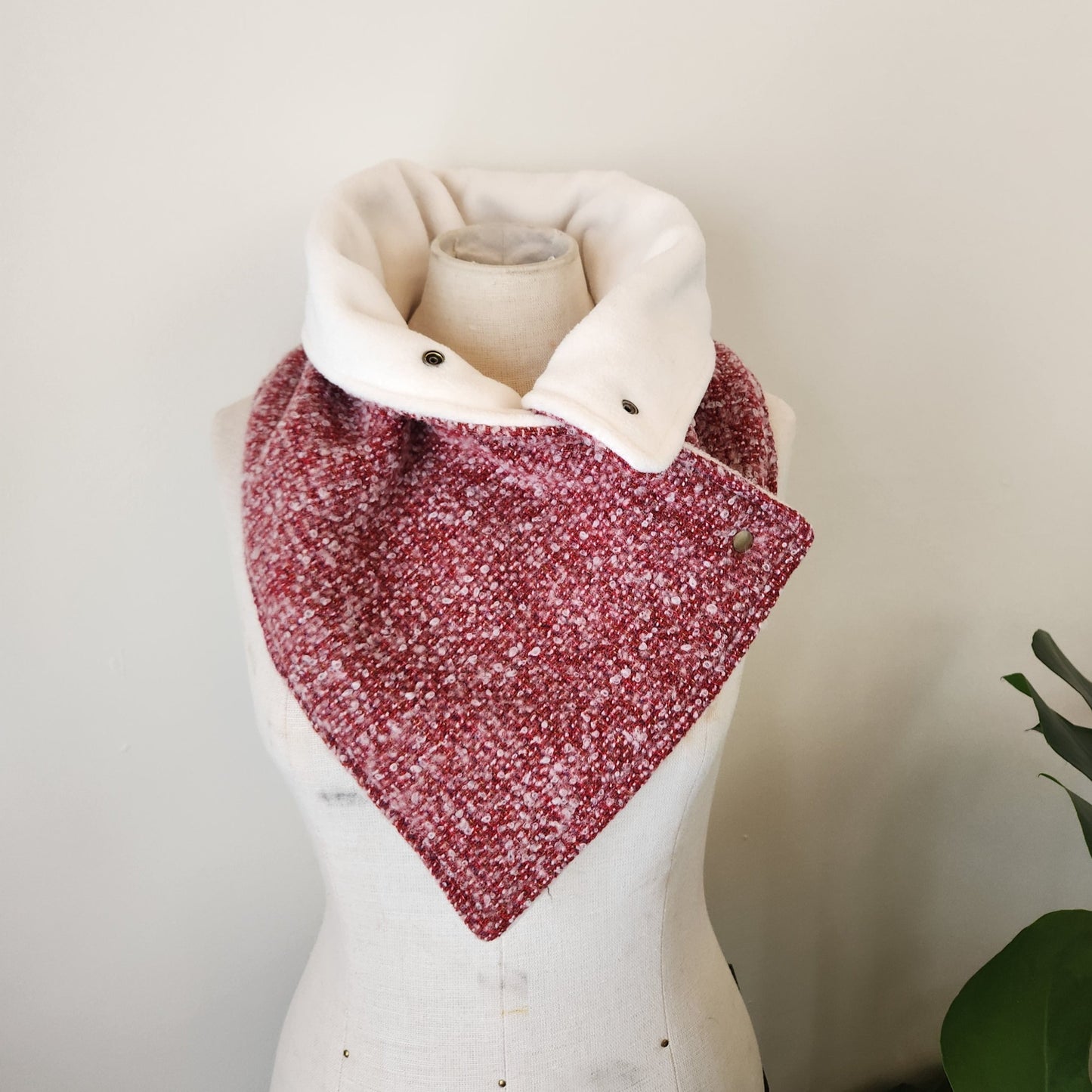 Snap Cowl-Cherry Sweater