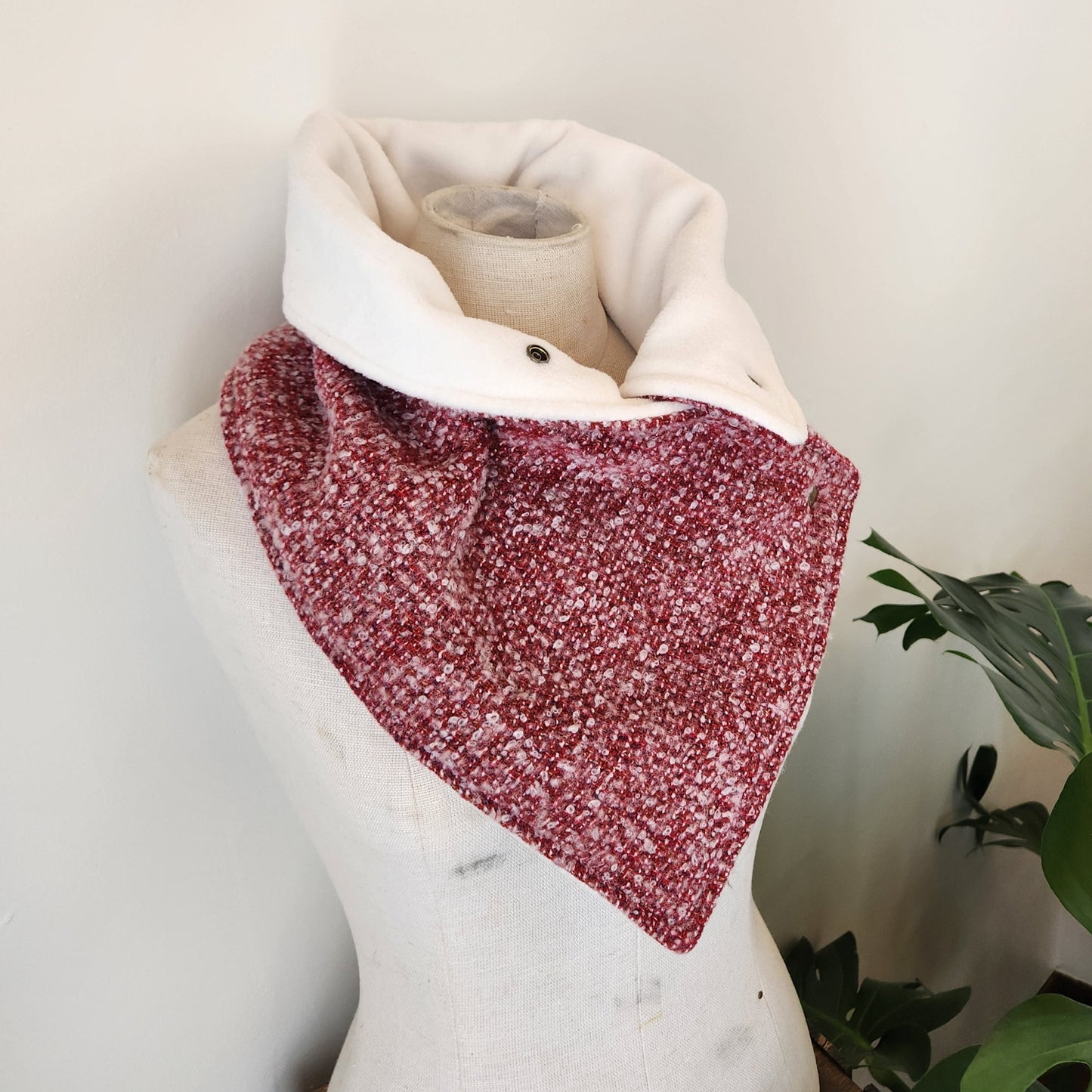 Snap Cowl-Cherry Sweater