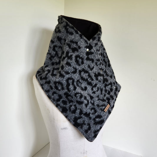 Snap Cowl-Charcoal Leopard