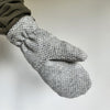 Wool Mittens Grey-Large