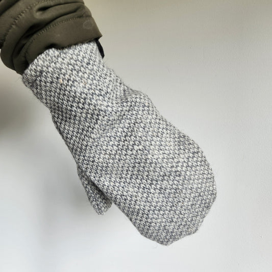 Wool Mittens Grey-Large