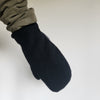 Wool Mittens Black-Large