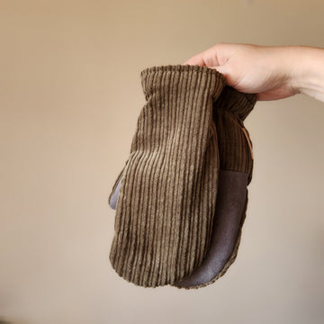 Corduroy Mittens Olive