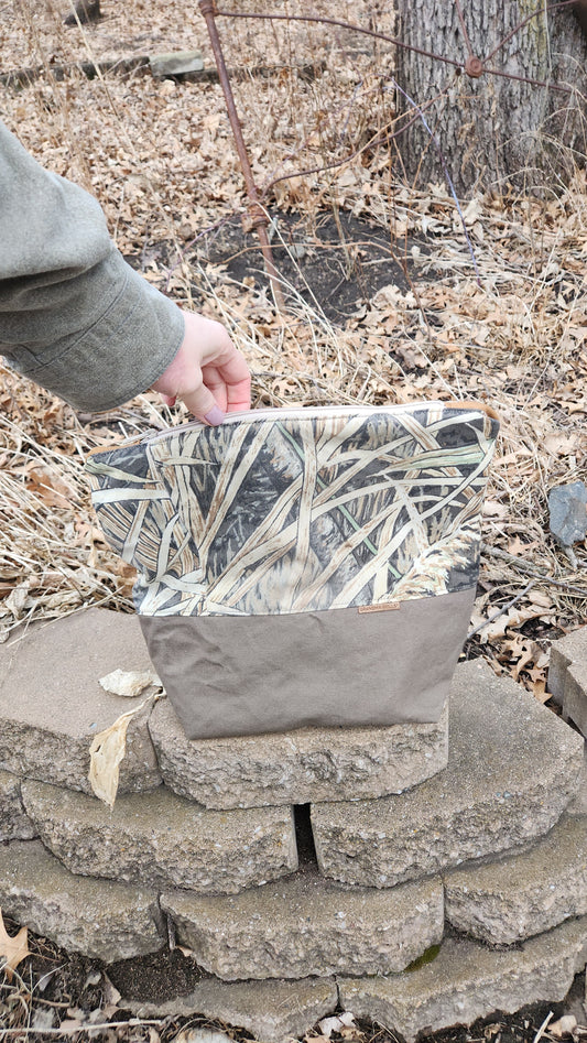 Upcycled Camo - The Road Tripper Zipper Pouch