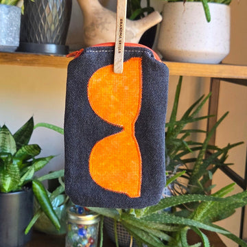 Sunglass Case Orange Zipper 02