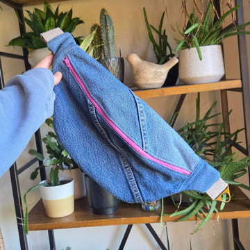 Large Fanny Pack Mauve Zipper 03