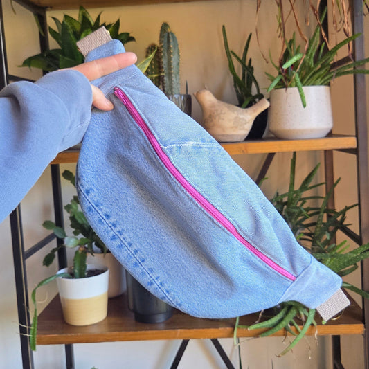 Large Fanny Pack Mauve Zipper 02