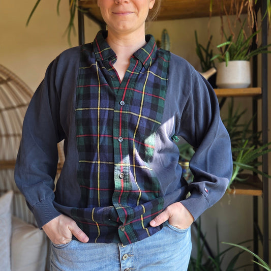 Bonfire Bestie Shirt - Washed Navy + LL Bean Plaid