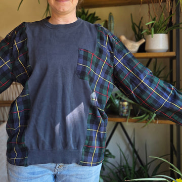 Bonfire Bestie Shirt - LL Bean Plaid + Washed Navy
