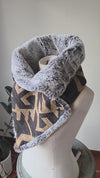 Faux Fur Snap Cowl-Aztec