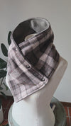 Snap Cowl-Tweed Plaid Slim Fit