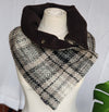 Slim Fit Snap Cowl-Basic Gray Plaid