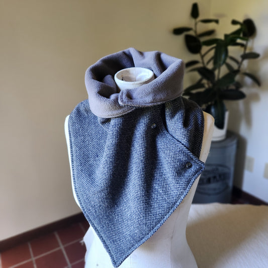 Luxury Snap Cowl-Navy Twill Slim Fit