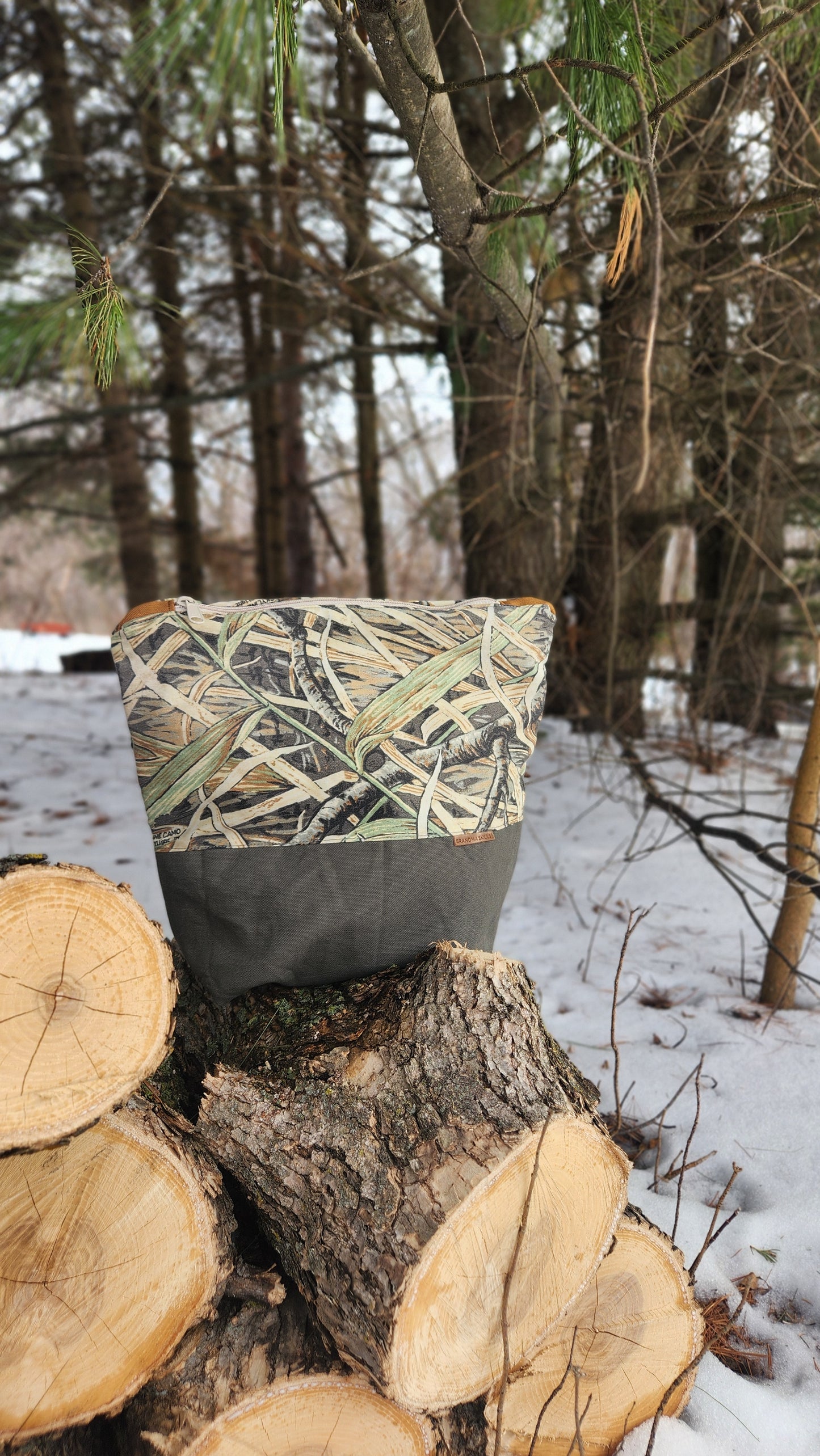 Upcycled Camo - The Road Tripper Zipper Pouch