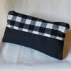Denver Clutch Black & White Farmhouse Plaid & Charcoal Wool