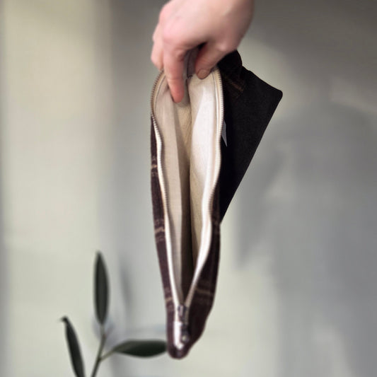 Denver Clutch Brown Plaid & Forest Wool