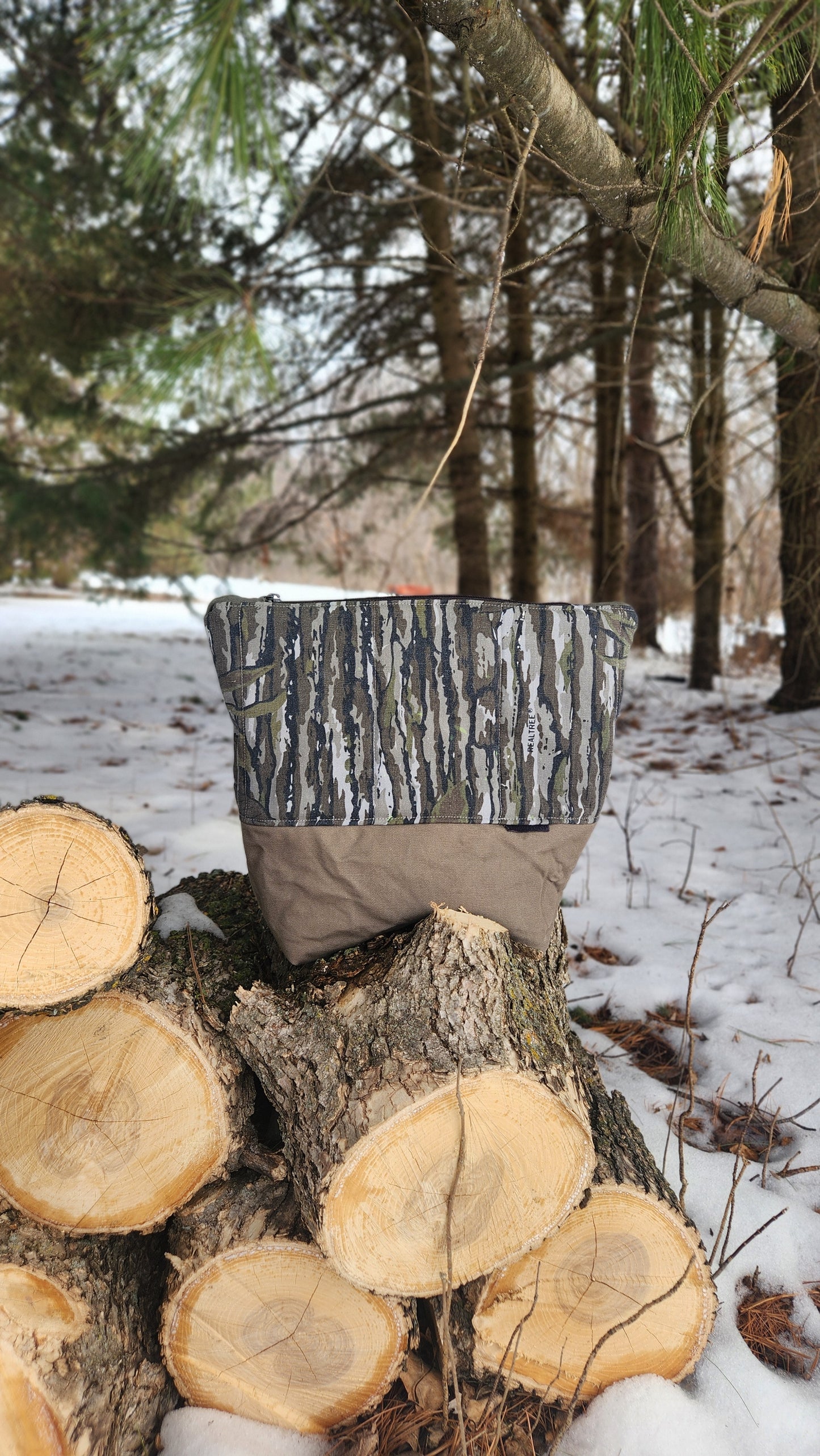 Upcycled Camo - The Road Tripper Zipper Pouch