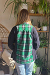 Bonfire Bestie Shirt - Black Sweater + Green & Black Plaid
