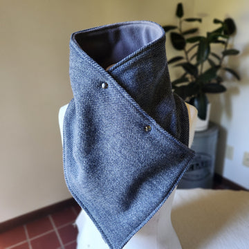 Luxury Snap Cowl-Navy Twill Slim Fit