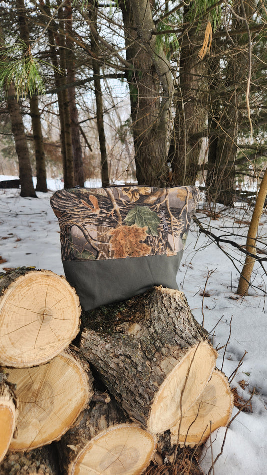 Upcycled Camo - The Road Tripper Zipper Pouch