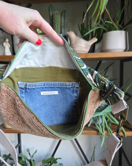 Large Fanny Pack Monstera Print