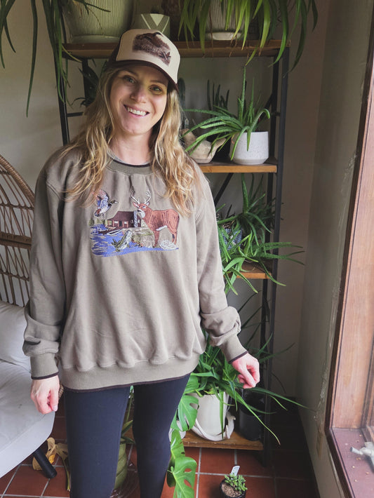 Worn & Wild Thrifted Whitetail Crewneck