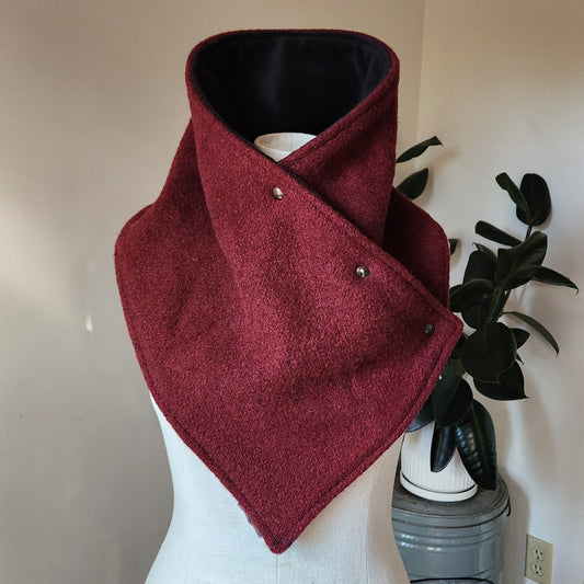 Snap Cowl-Burgurndy